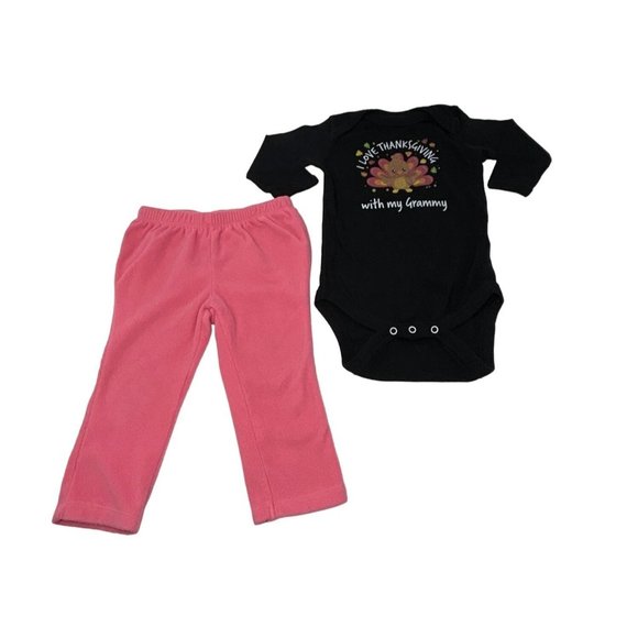 Baby Girl's - 2 Outfits - Jeans, Sweatpants, & 2 Body Suits - Size 12 Month - Picture 4 of 6